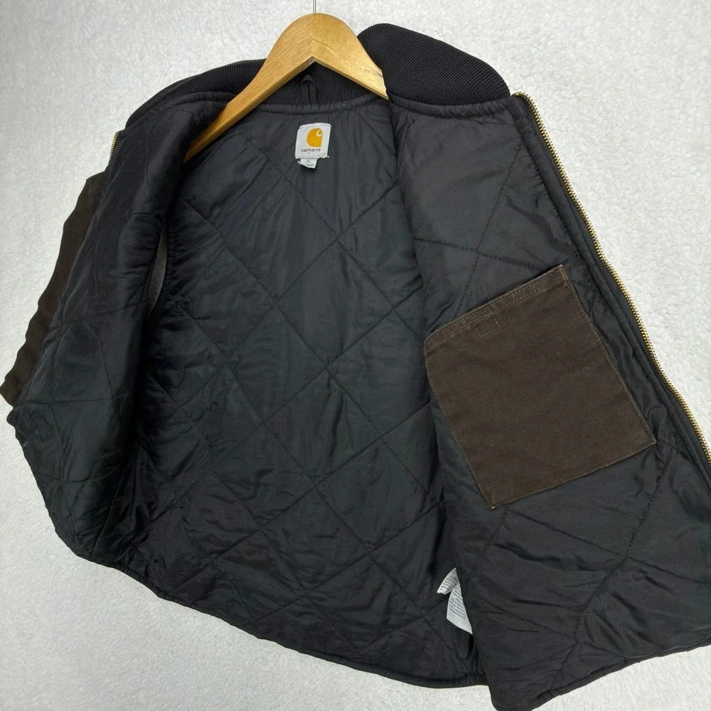 Carhartt Sandstone Vest Arctic Quilt Lined Mens Large V02 DKB Dark Brown EUC - Picture 10 of 10